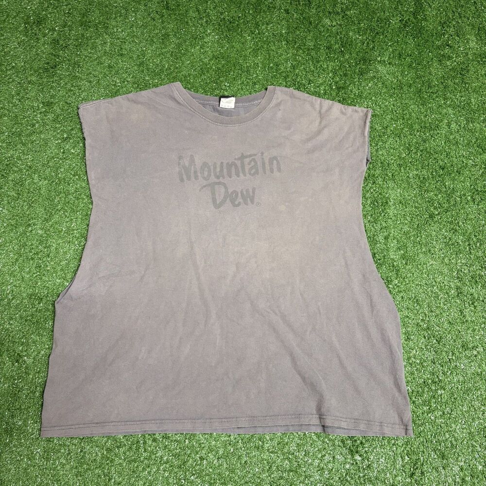Vintage Mountain Dew T‑Shirt 2XL Tonal Logo 90s Style Graphic Tee